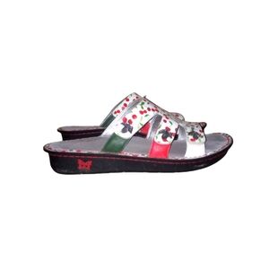 Alegria Womens Sandals EUR Size 42 White / Cherry's Pattern Used Women Shoes
